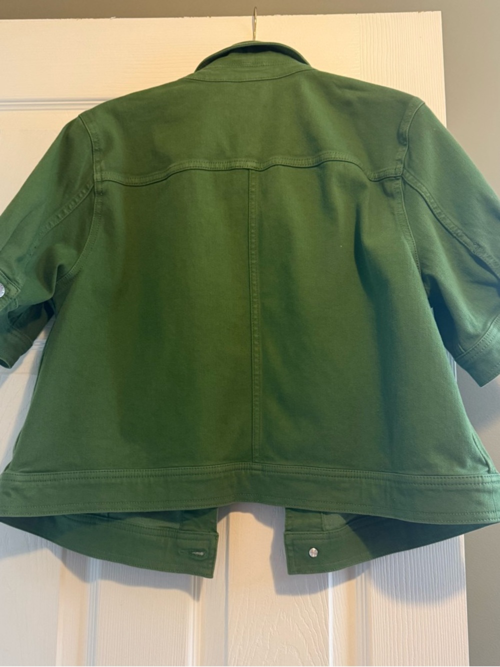 Talbots Olive Green Short-Sleeve Jean Jacket - Picture 2 of 4